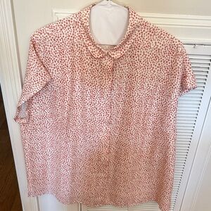 Lafayette 148 New York Red Polka Dot Blouse